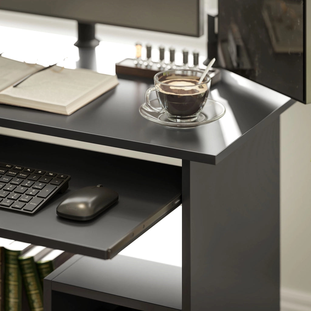 Scrivania Computer in Metallo ¨C Zephmum ¨C Nero 80x45x75 cm