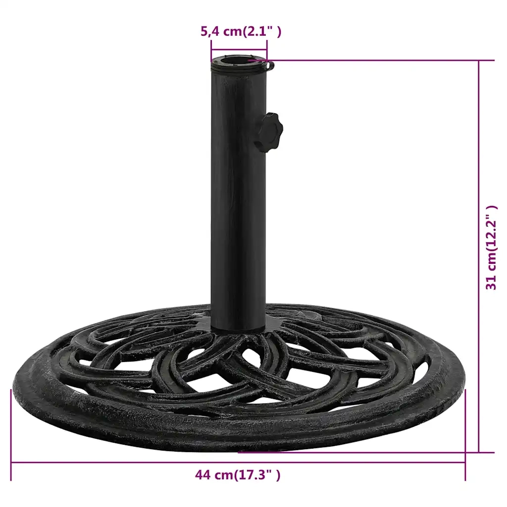 Base per ombrellone-Supporto per ombrellone Nera 44x44x31 cm in Ghisa 806986