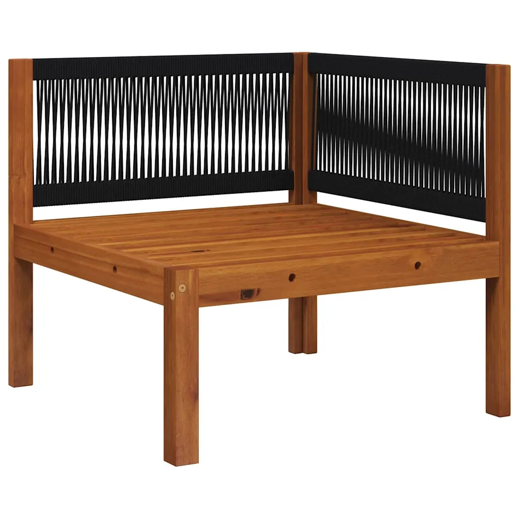 Salotto da Giardino-Set da giardino 2 pezzi con cuscini in legno di acacia e corda