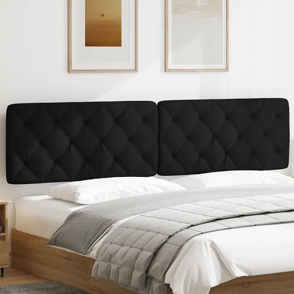 Coussin de tête de lit noir 200 cm tissu