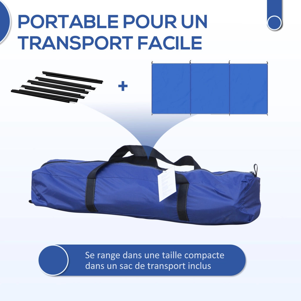 Paravento da giardino e spiaggia con custodia ¨C zephmum ¨C blu 450x150 cm