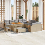 Set Divano da Giardino 17 pcs Beige e Grigio Chiaro polyrattan