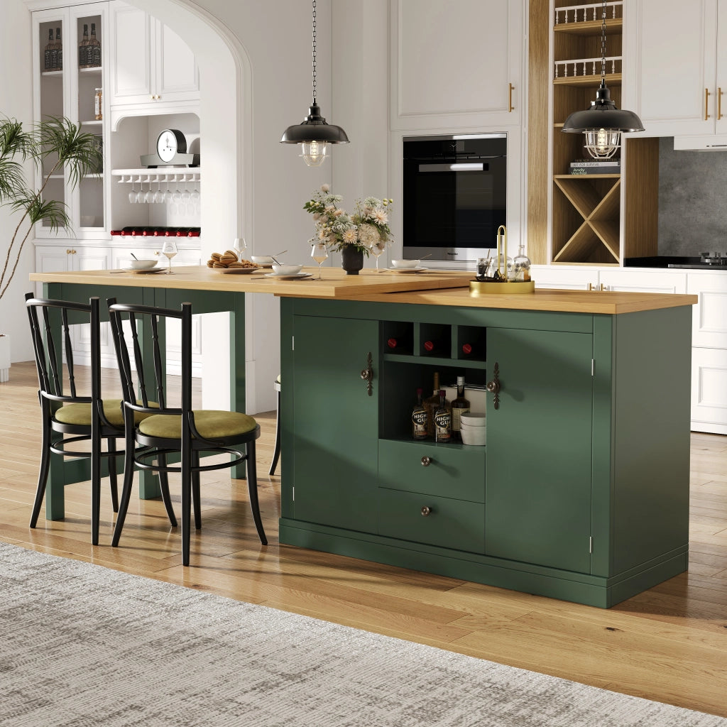 Tavolo da bar estensibile 360¡ã - Zephmum- Regolabile 120-180cm, verde scuro