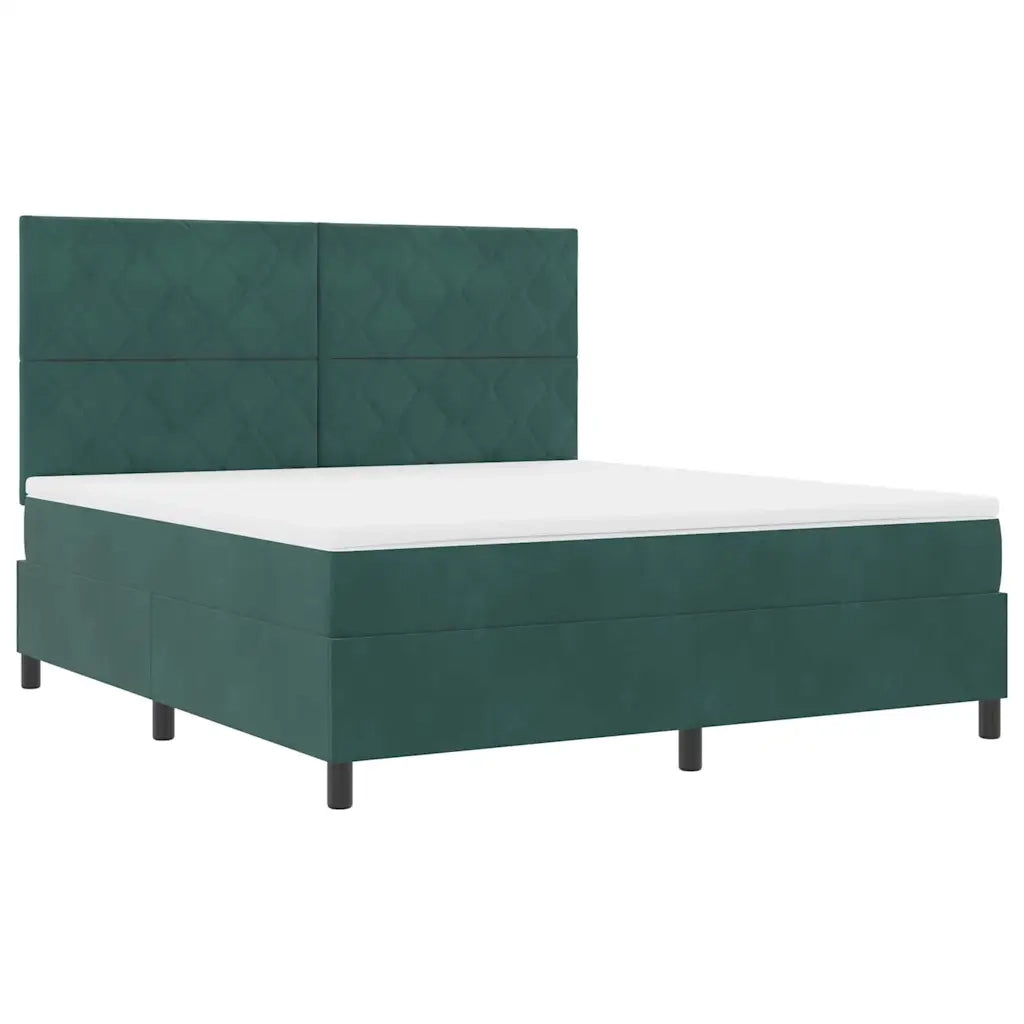 Letto a molle con materasso Verde Scuro 180 x 200 cm Velluto 3339917