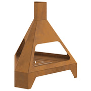 Focolare  con camino 50x43x52 cm in acciaio resistente agli agenti atmosferici