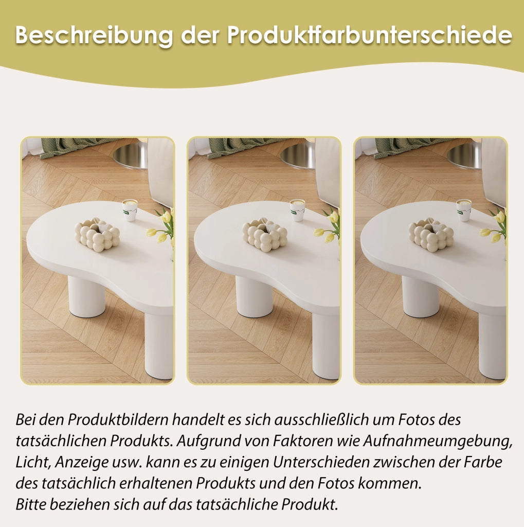 Tavolino da caffè a forma di nuvola 107x66x40;5 cm in MDF e PVC bianco