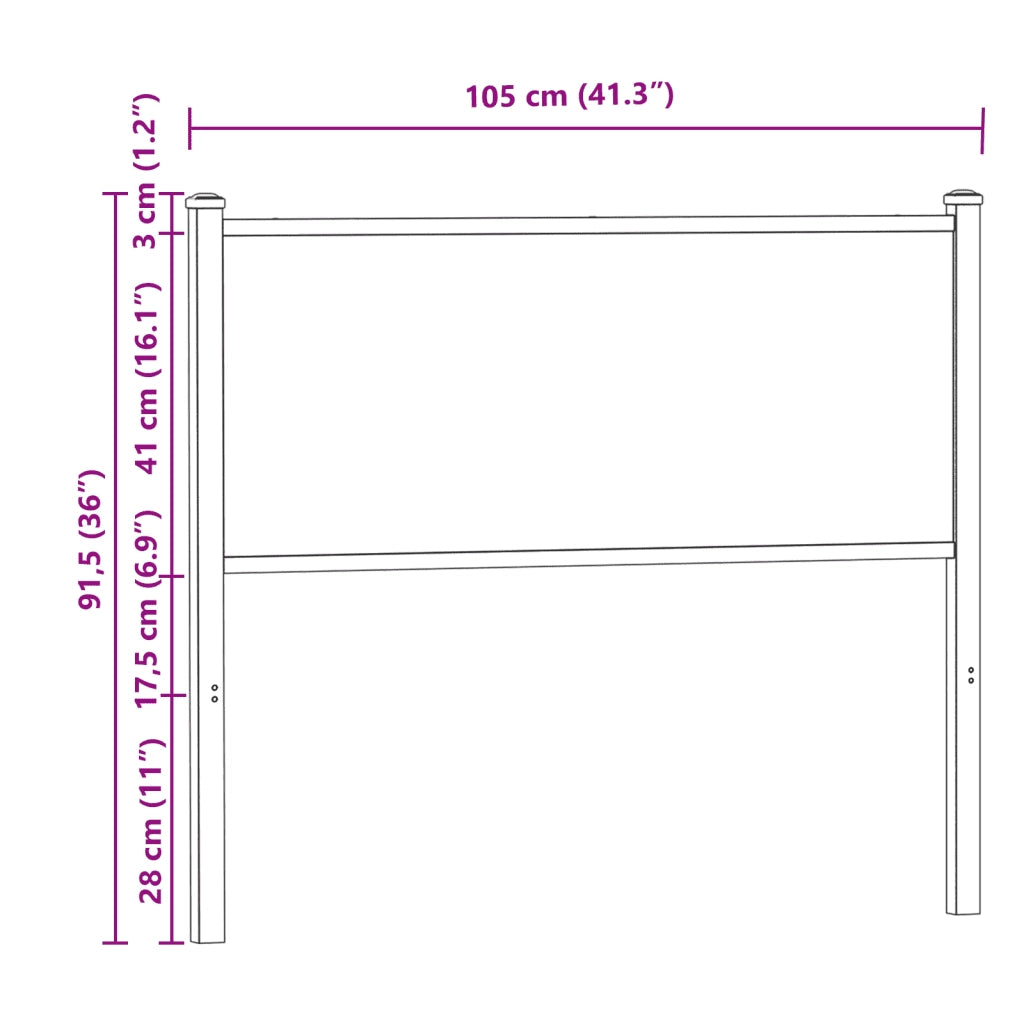 vidaXL Testiera Rovere Fumo 100 cm in Legno Multistrato e Acciaio