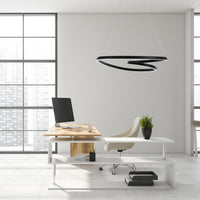 Lampada Da Soffitto Pensile Ring Moderno Led+telecomando App796-cp Cromo