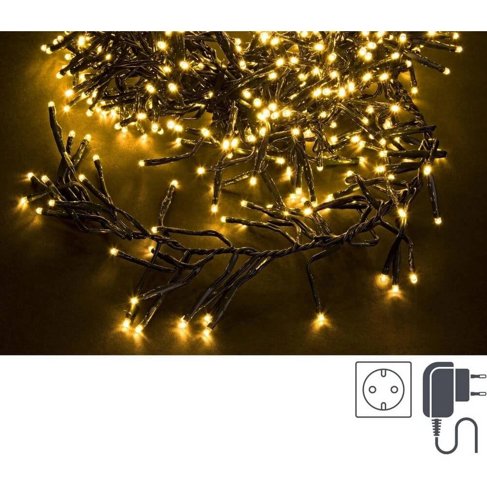 Cluster Luci 768 LED Classic, Filo Verde 3mm, IP44 (6 Pezzi)