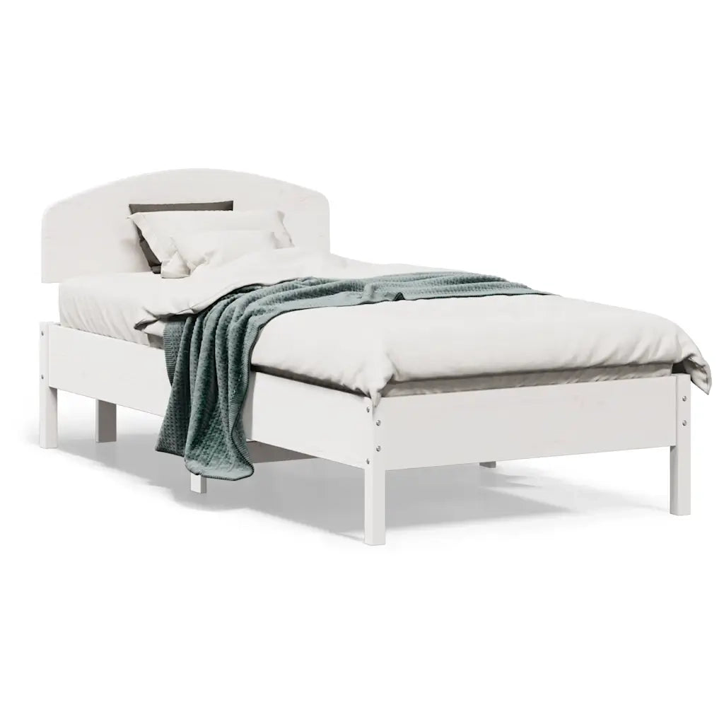 Giroletto senza Materasso-Struttura Letto Bianco 75x190 Legno Massello di Pino 125798