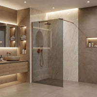 Parete Doccia Rea Flexi Grey / Brush Copper 90