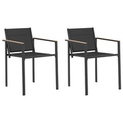 Sedie da giardino 2 pz | Sedie da Esterno Nero e antracite 53,5 x 59 x 77 cm