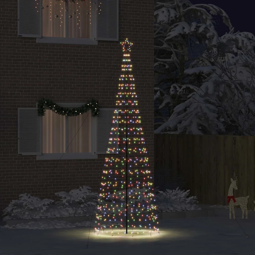 Albero di Natale LED con picchetti per il terreno 400 cm Ferro