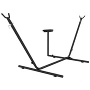 Supporto per Amaca in Acciaio con Tavolino Integrato e Carico Massimo 150kg, Nero