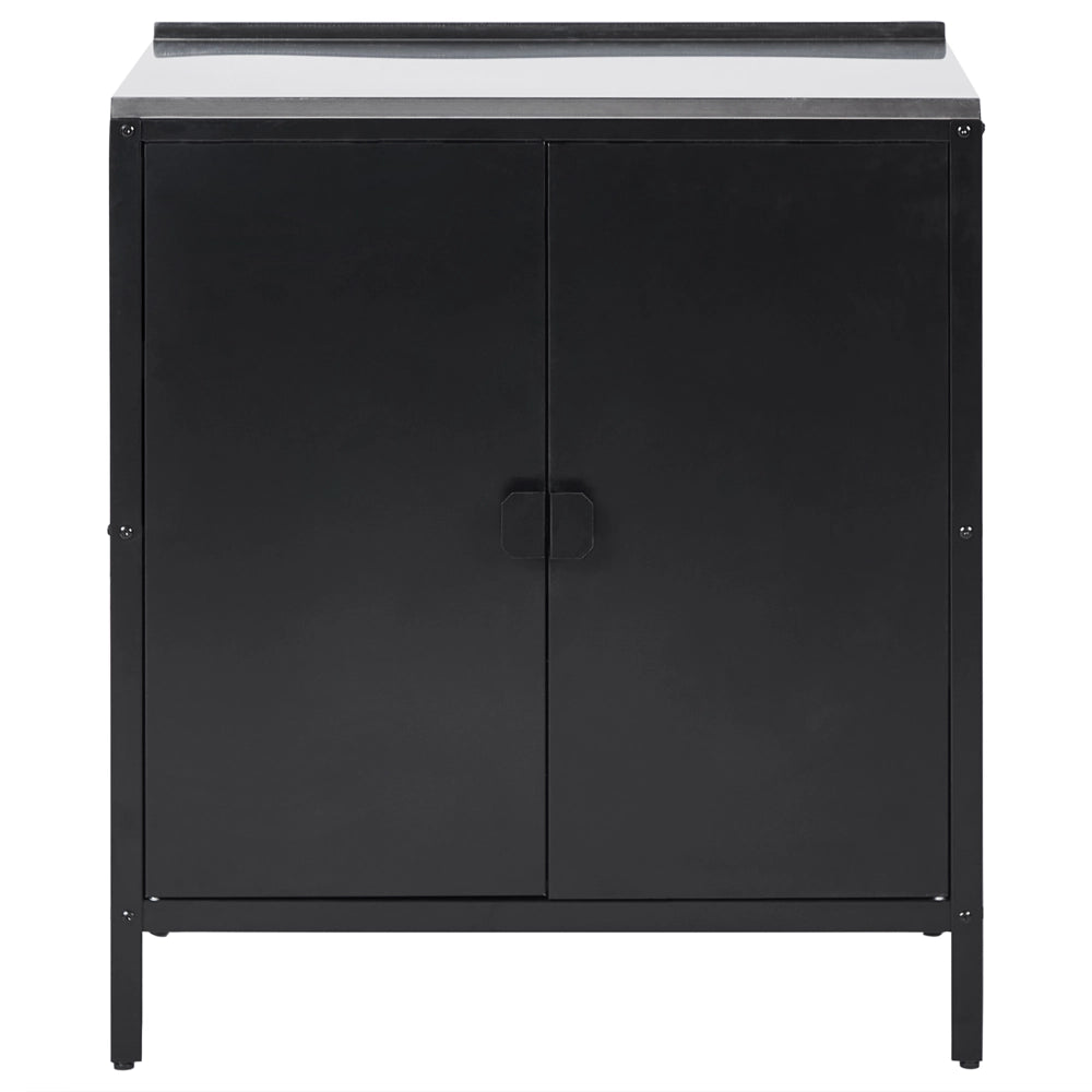Set di cucina da esterno 2 elementi in acciaio inox nero 2 armadietto e lavello a leva cucina esterna