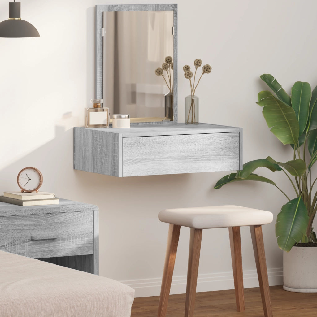 Tavolo da toeletta a muro in Grigio Sonoma, 60x40x70 cm