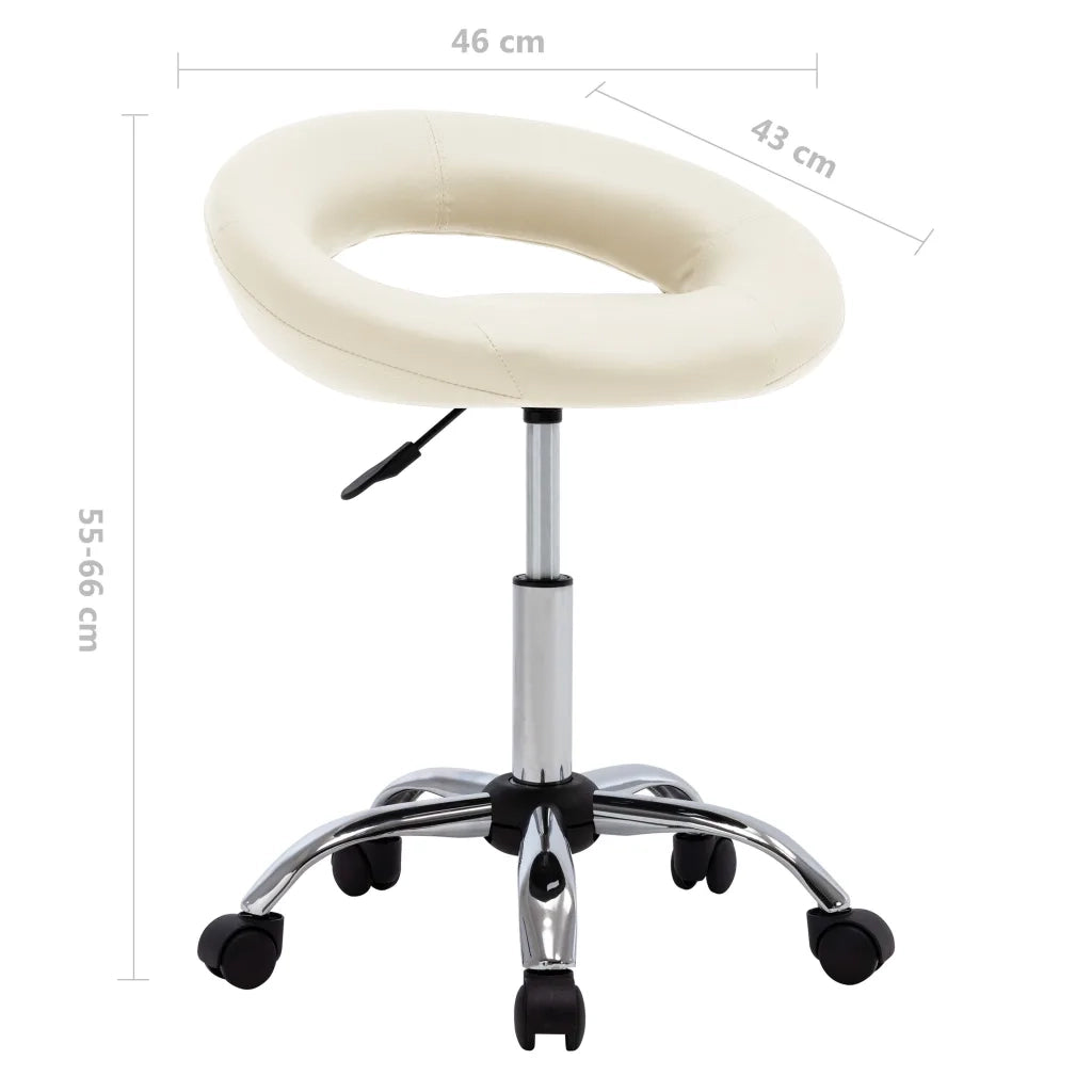 Sedia da Lavoro con Ruote Crema in Similpelle 323667