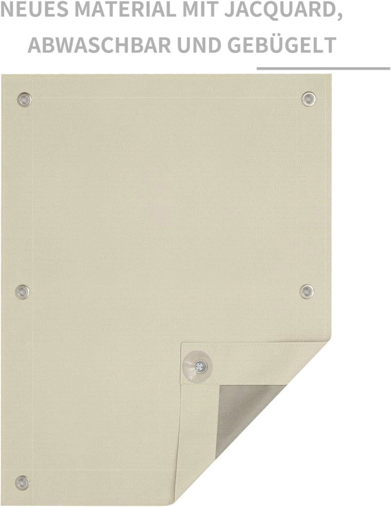 Tenda Oscurante Portatile per Interni con Ventose, Tenda da Tetto senza Perforazione, Tenda Termica per Finestra da Tetto per Lucernario, Compatibile con finestre Y87/087, Beige 96x120cm