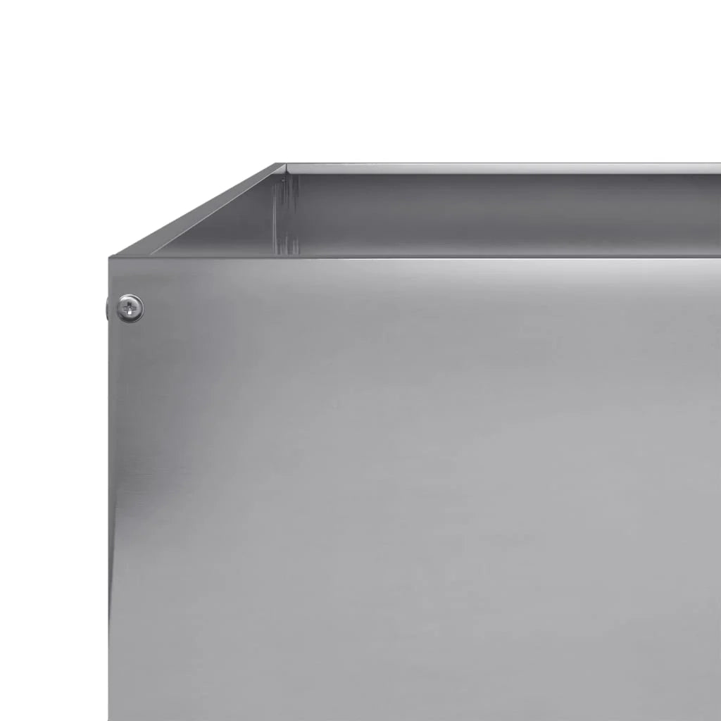 Fioriera rialzata per piante e fiori terrazza giardino 100 x 100 x 33,5 cm acciaio inox argento 02_0039285
