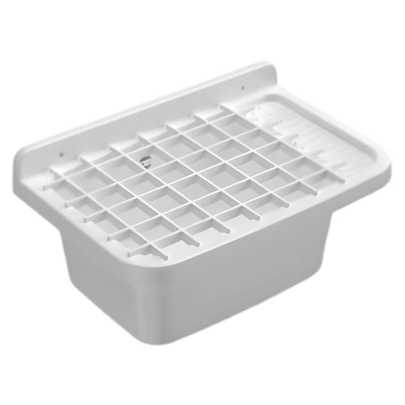PILOZZO A PARETE BIANCO IN RESINA CON GRIGLIA PERFETTO PER SPAZI INTERNI O ESTERNI 50X35X24 CM