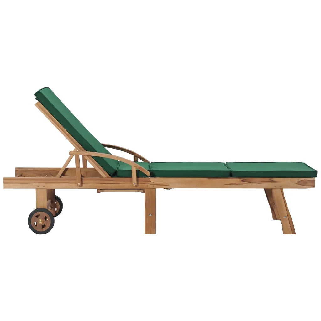 Lettini Prendisole con Cuscini 2 pz in Legno di Teak Verde cod mxl 8688