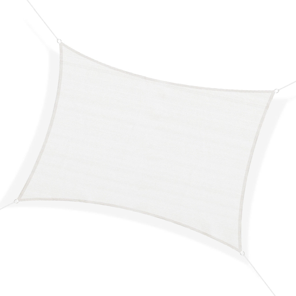 Easycomfort Tenda a Vela Parasole Rettangolare 4 x 6m, Tenda da Sole Protezione Raggi UV in HDPE 185g/㎡, Crema