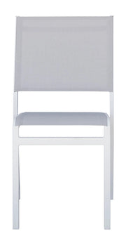 Cheonda - Sedia Pola in alluminio e textillene Greenwood Materiale: Alluminio, Colore: Bianco e grigio chiaro