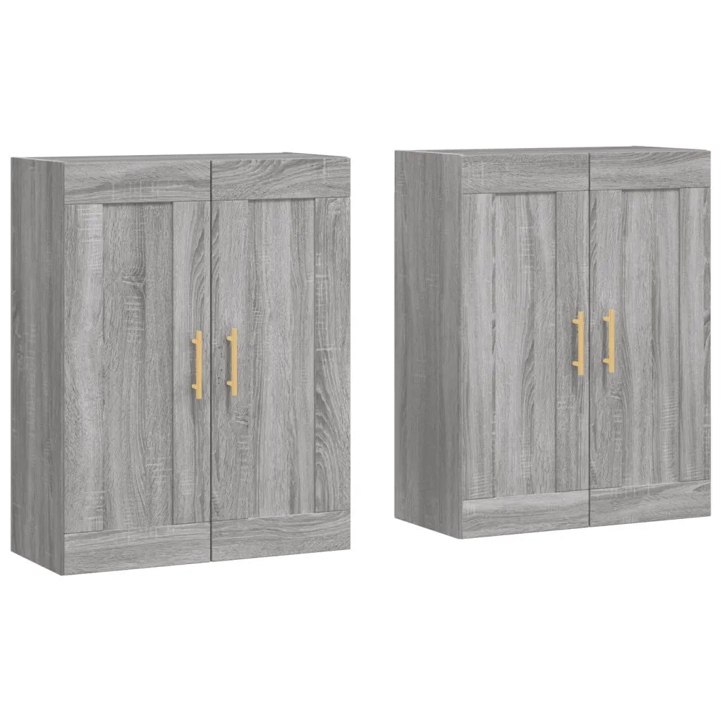 Armadietti a Parete 2 pz Grigio Sonoma in Legno Multistrato 3198007
