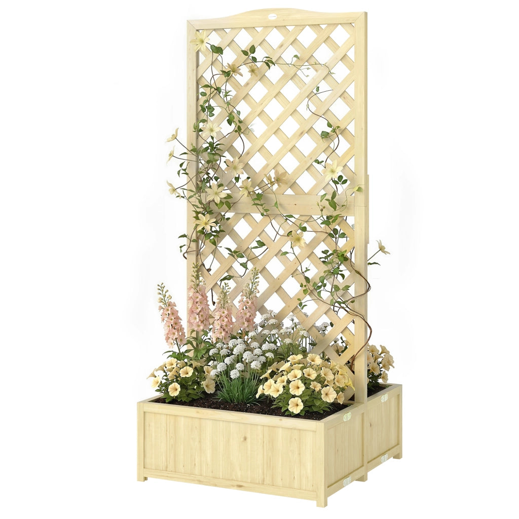 Fioriera a Griglia per Piante Rampicanti ¨C Minimal ¨C 73x70x170 cm Legno Naturale