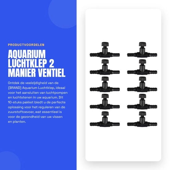 Luce aeree per acquario - 10 pezzi - valvola di ventilazione - plastica - nero - diametro connettore 4,7 mm