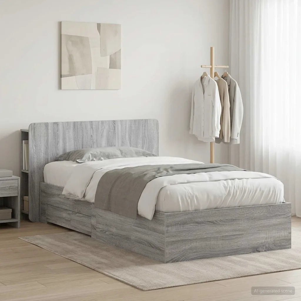 Telaio del letto con storage Sonoma grigio 80 x 200 cm 3433704