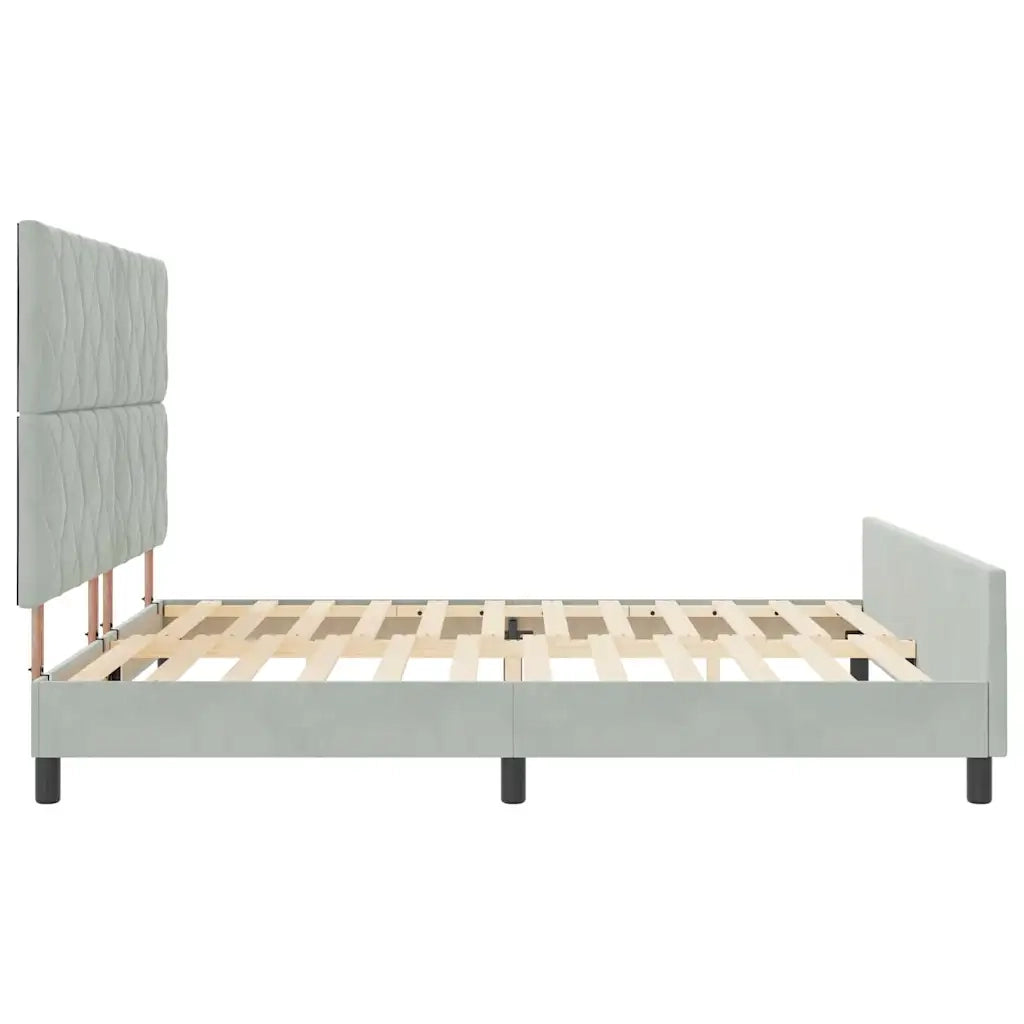 Letto a molle con testiera Grigio chiaro 180 x 200 cm Velluto 3345023