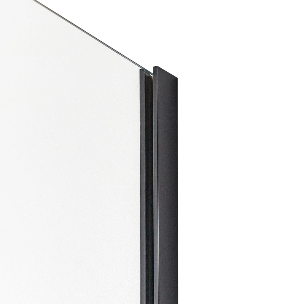 Schermo doccia in vetro temperato Box senza porte per bagno nero 90 x 190 design moderno