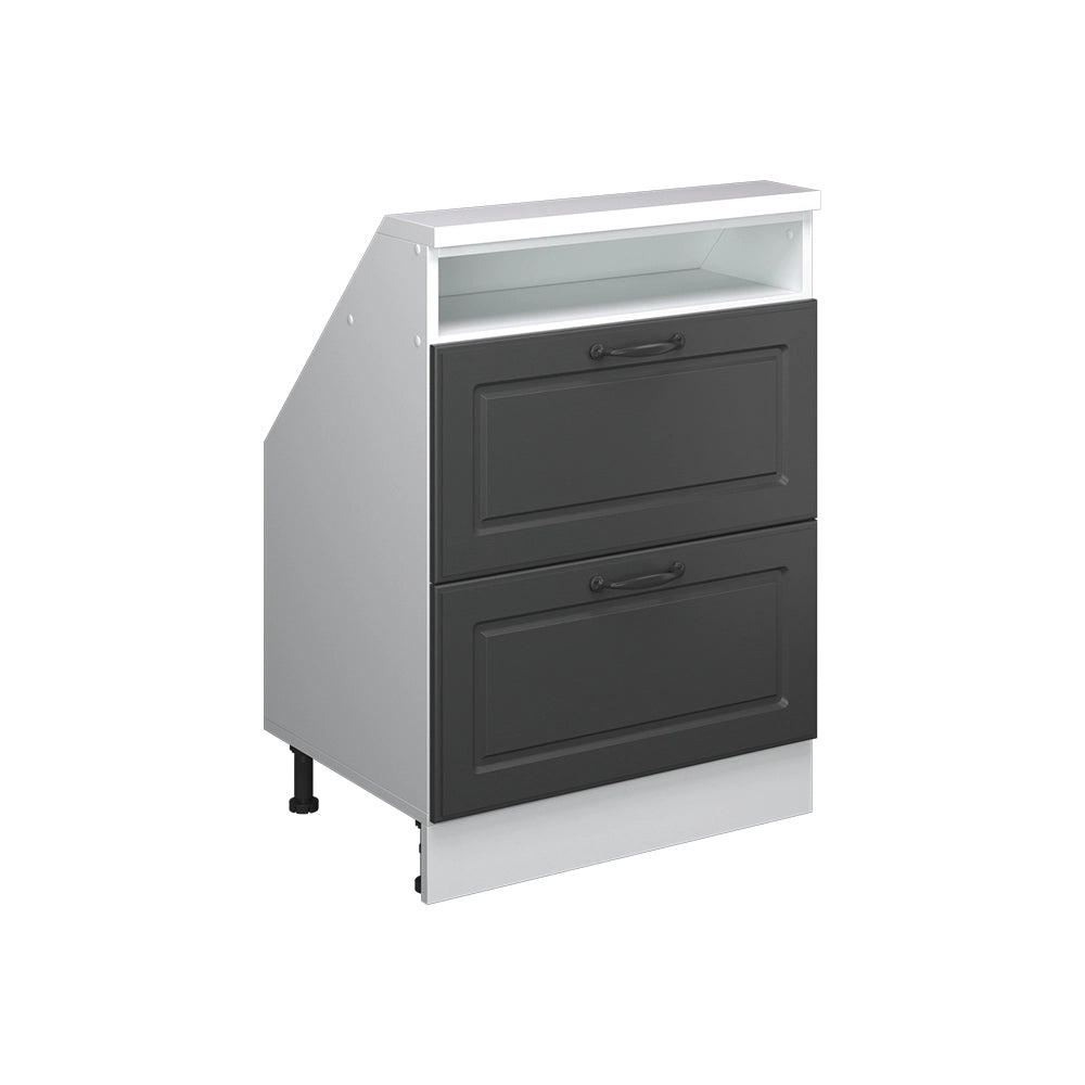 Vicco Mobile cucina sottotetto Antracite casa di campagna/bianco 60 cm con 2 cassetti