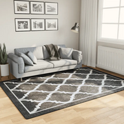 Tappeto Lavabile Nero e Bianco 160x230 cm 136606