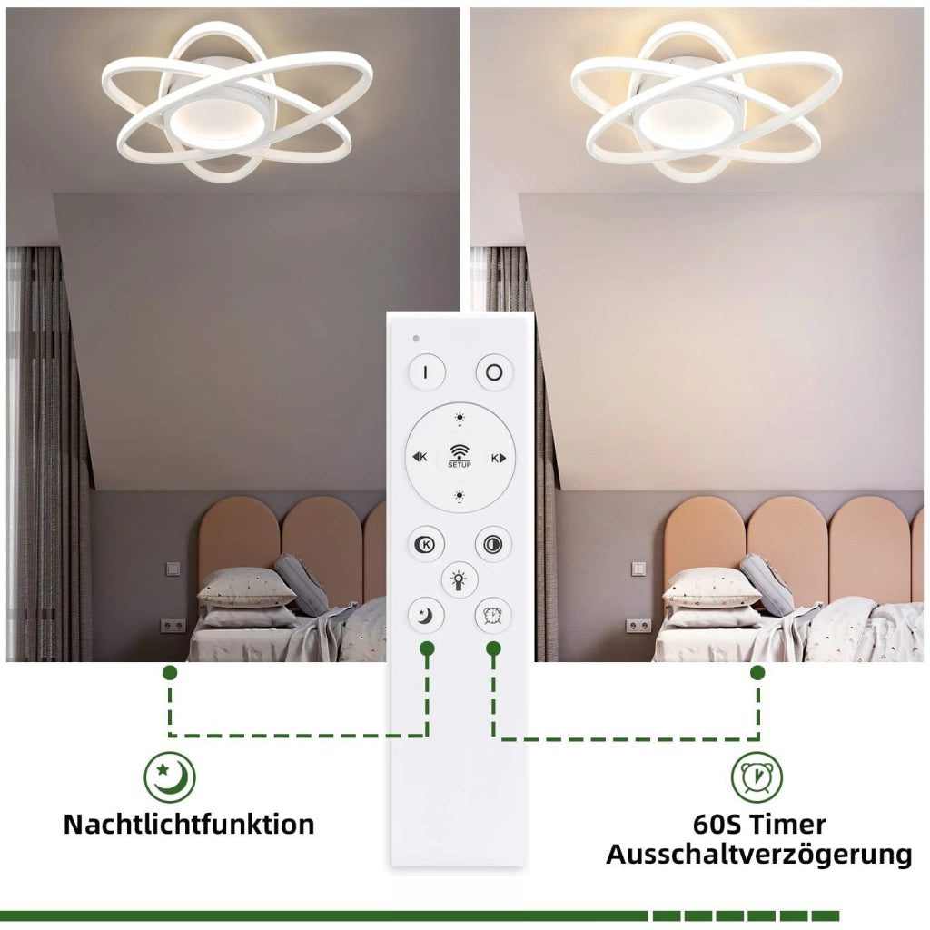 ZMH Lampada da soffitto LED dal design moderno per soggiorno con 3 lampade ovali 3000-6500K con telecomando
