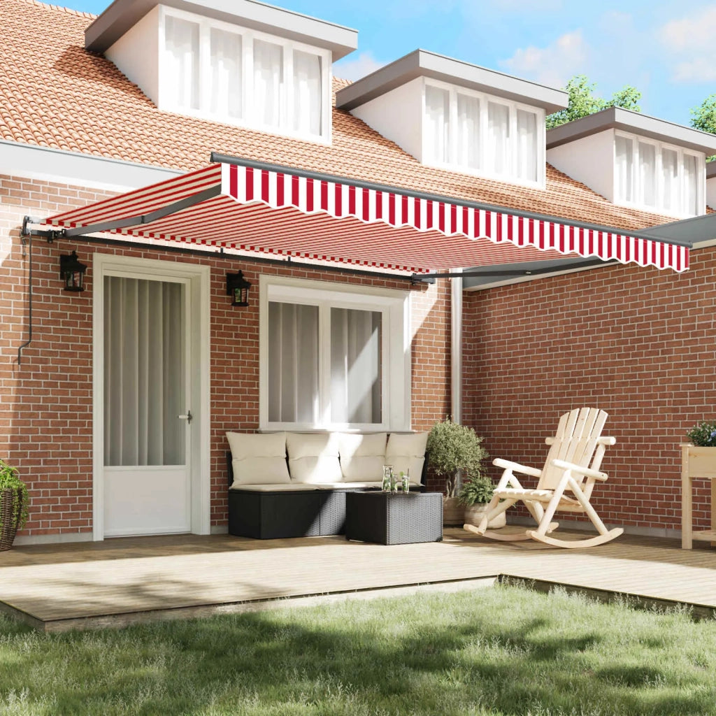 Tenda Retrattile Rosso e Bianco 400 × 300 cm 3330549