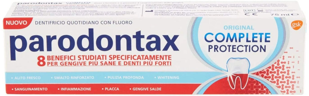 PARODONTAX DENTIFRICIO COMPLETE PROTECTION CON FLUORO 8 AZIONI SUI DENTI 75ML