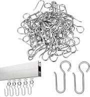40 pezzi di attaccapanni per doccia a forma di S in acciaio inossidabile - alta resistenza - accessori per la stanza da bagno; maniglie per tende che scivolano facilmente.