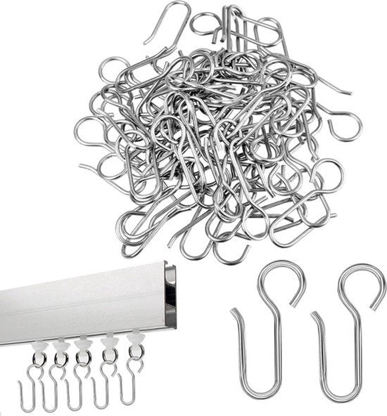 40 pezzi di attaccapanni per doccia a forma di S in acciaio inossidabile - alta resistenza - accessori per la stanza da bagno; maniglie per tende che scivolano facilmente.