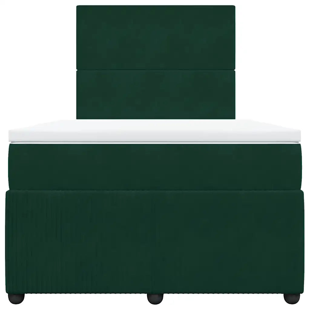 Giroletto a Molle con Materasso Verde Scuro 120x200 cm Velluto 3292307
