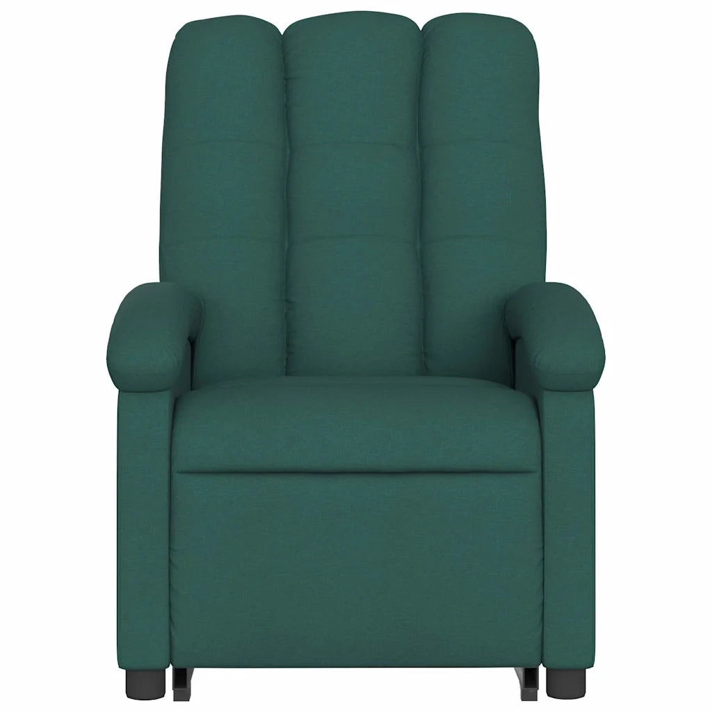 Poltrona Alzapersona Reclinabile Elettrica Verde Scuro Tessuto 3204122