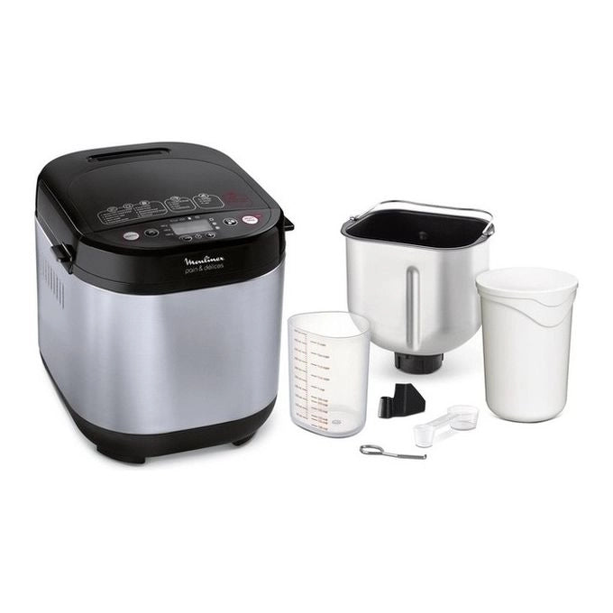Moulinex OW240E Pain & Delices Macchina del Pane in Acciaio Inossidabile, con Funzione Yogurt, 20 Programmi Automatici di cui 3 Senza Glutine
