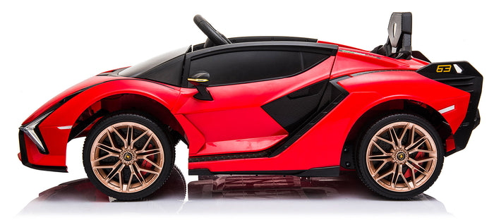 Macchina Elettrica per Bambini 12V con Licenza Lamborghini Sian FKP 37 Rossa