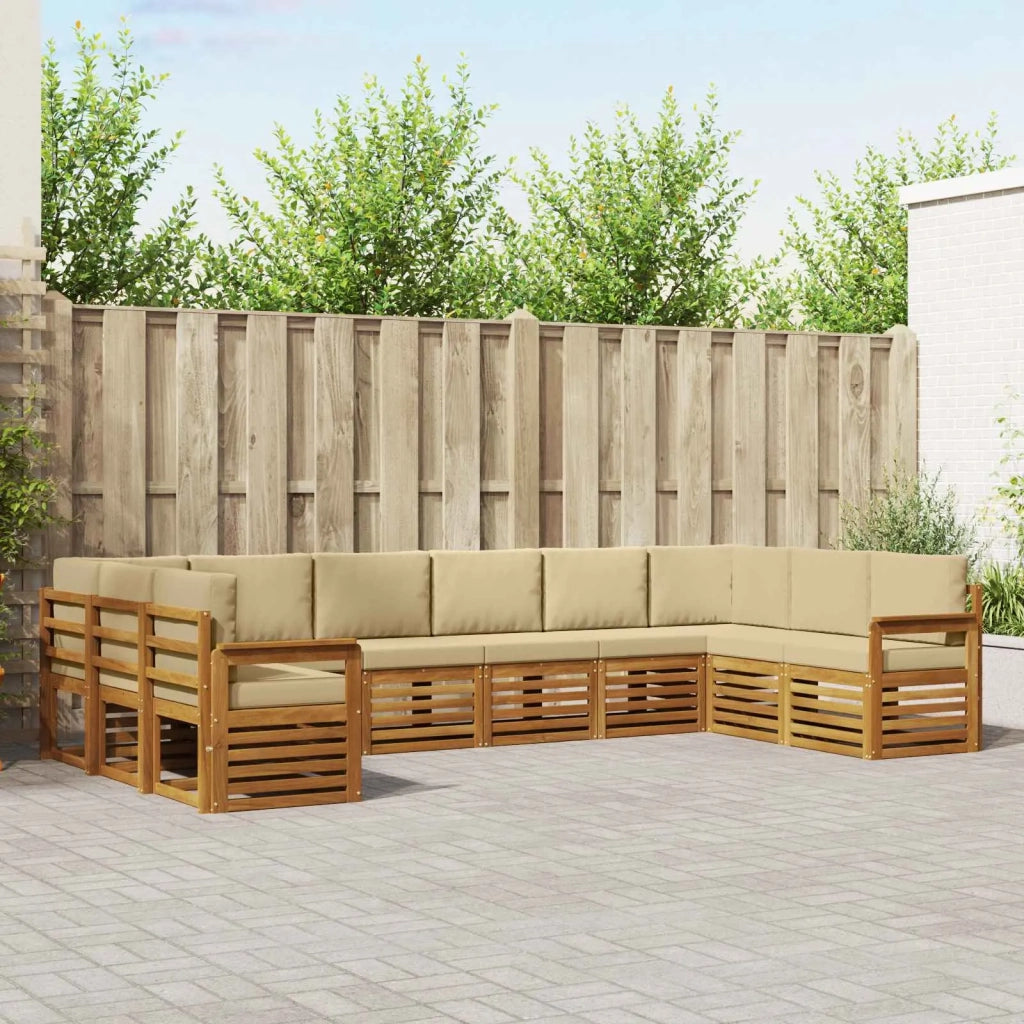 Set divano sezionale con cuscino 10 pcs Naturale e Beige