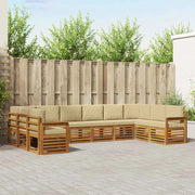 Set divano sezionale con cuscino 10 pcs Naturale e Beige
