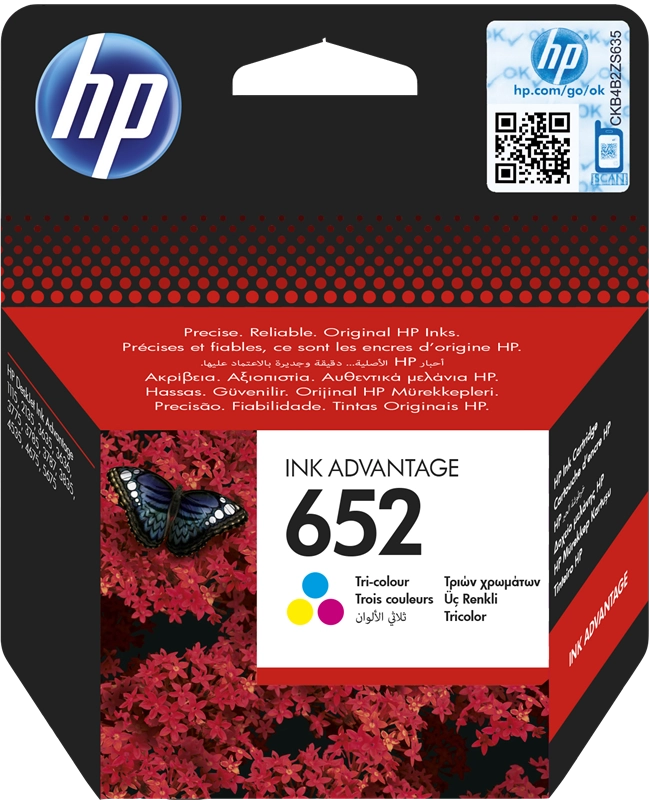 ORIGINAL HP Cartuccia d'inchiostro differenti colori F6V24AE 652 ~200 Seiten