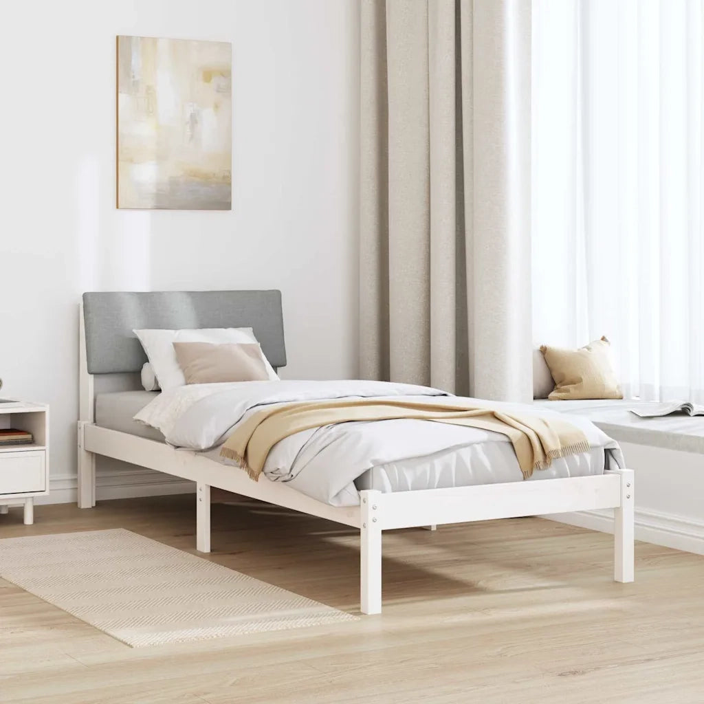Struttura del Letto Bianco e grigio chiaro 80 x 200 cm