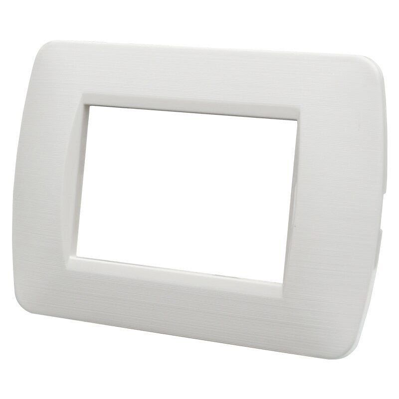 Placca Plastica Serie Space 3P Colore Bianco Satinato Compatibile Con Bticino Living Light