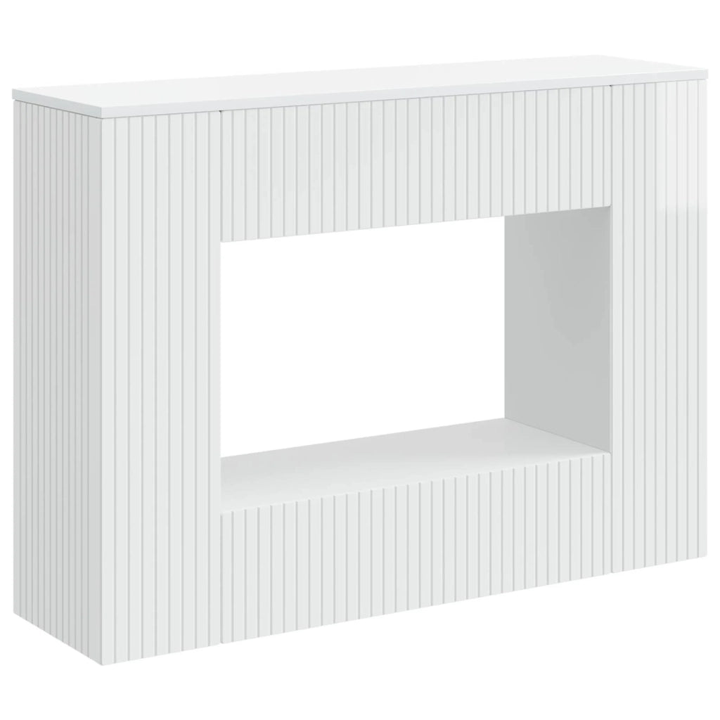 Tavolo consolle Rigato Bianco Lucido 101 x 29 x 74 cm